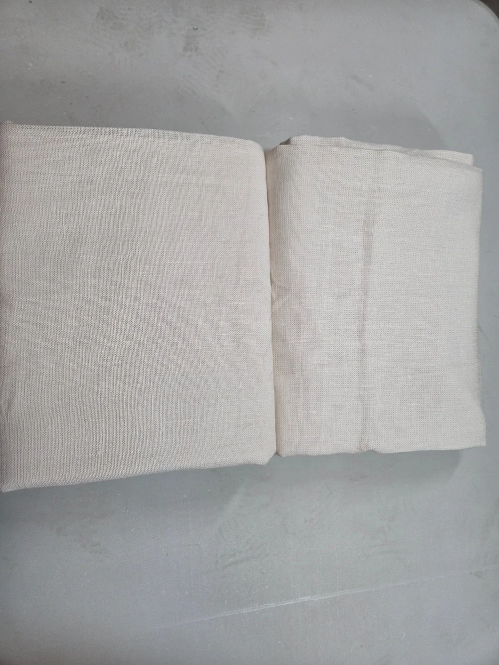 QUINCE Set Of 2 48x84 Heavyweight European Linen Curtains Sand 0098